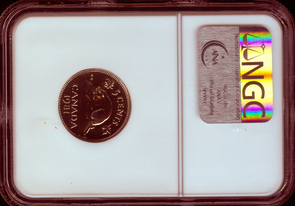1981 Canada 5 Cents 5C NGC SP68 - Quality