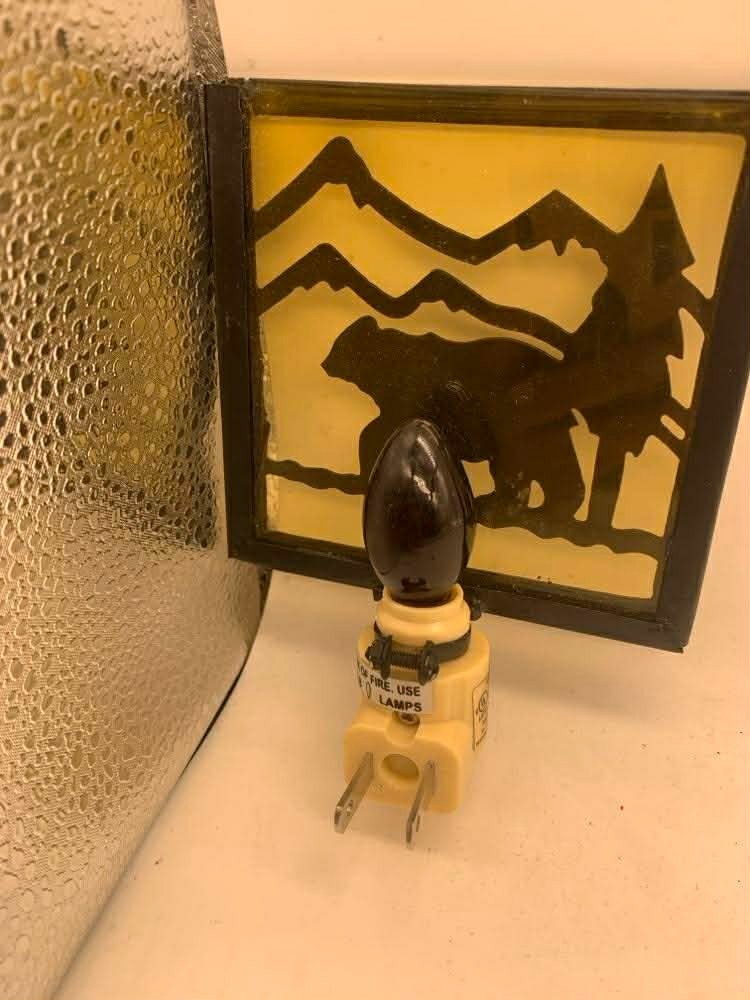 EUC Park Designs Lodge Rustic Bear and Mountain Theme Night Light
