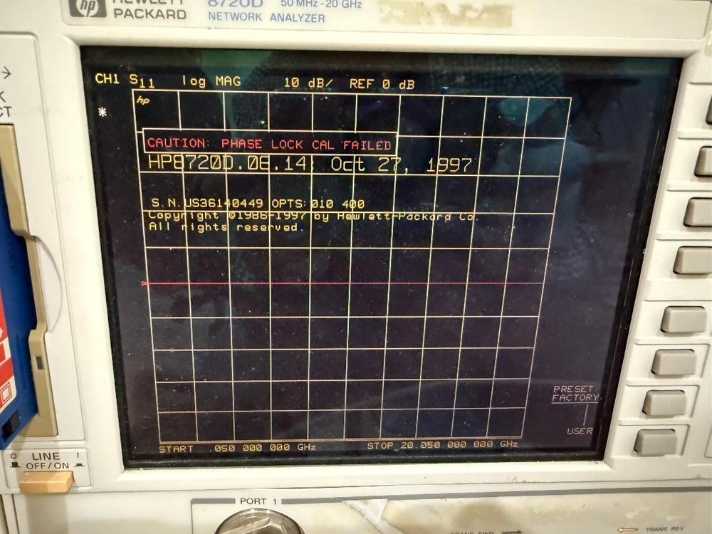 HP 8720D NETWORK ANALYZER 50 MHz-20 GHz