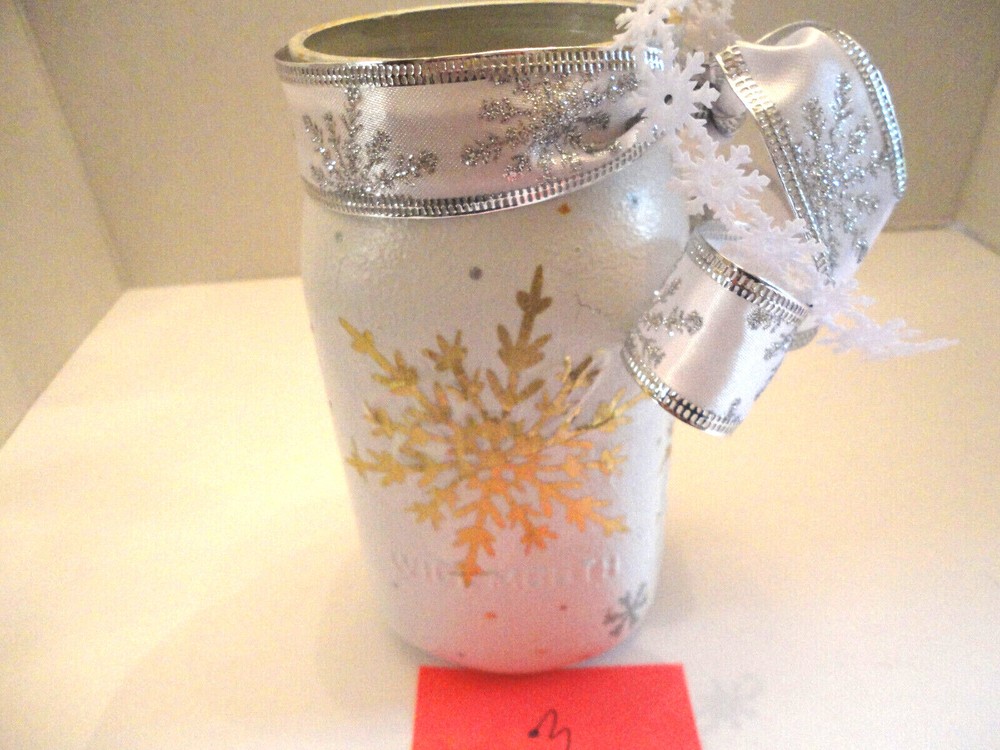 Decoupage Quart Mason Jar ( Handmade)