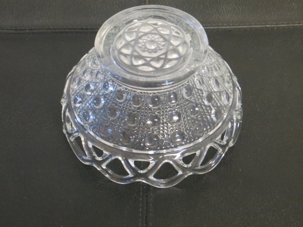 Cut Glass Eyelet Round 5" Candy Dish Bowl