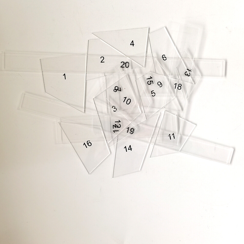 20pcs/set acrylic patchwork special ruler tea mat patchwork template