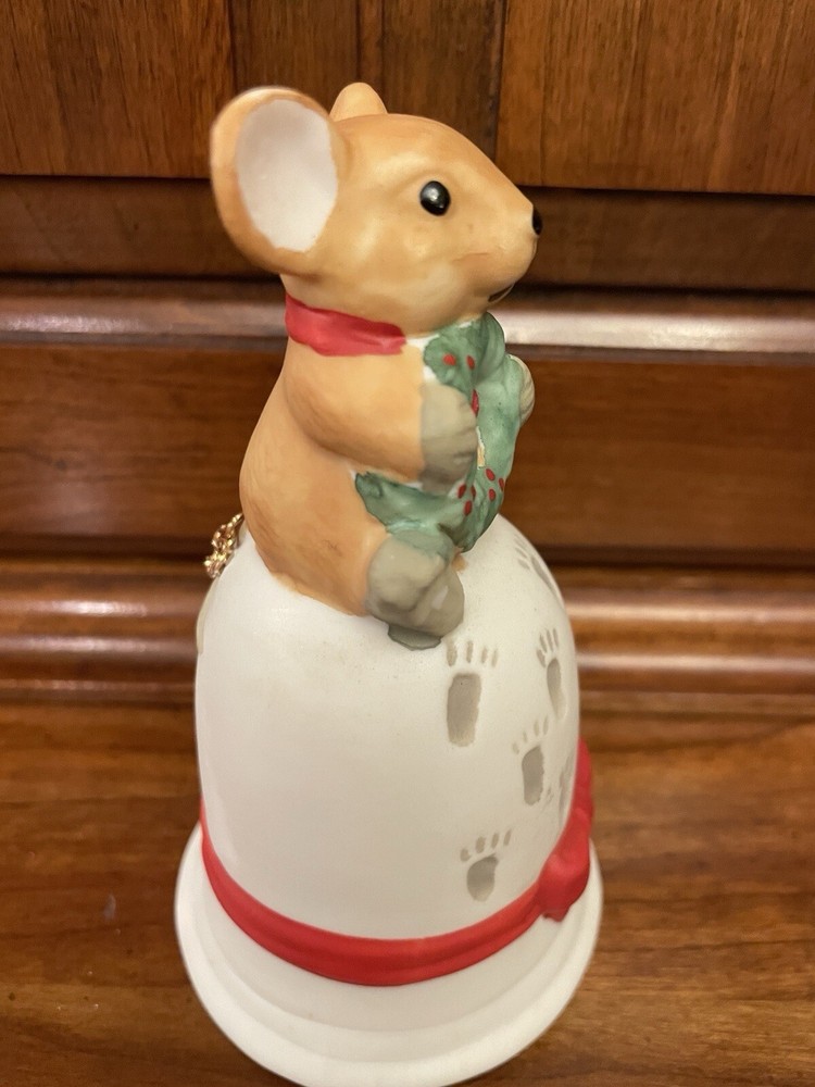 Vintage Christmas Mouse Bell Decoration