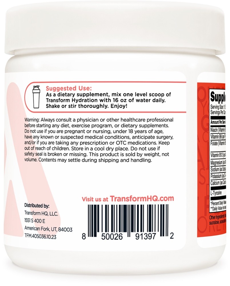 TransformHQ Hydration 42 Servings (Rocket Pop) - Electrolyte Drink Mix