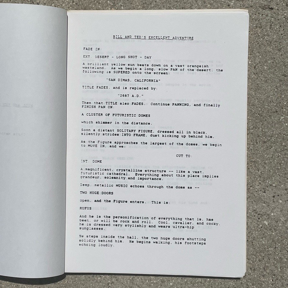 1987 Bill & Ted’s Excellent Adventure Movie Final Shooting Script & Continuity
