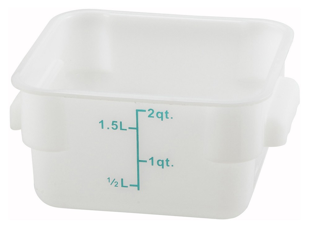 2qt Square Storage Container, White, PP (12 Each)