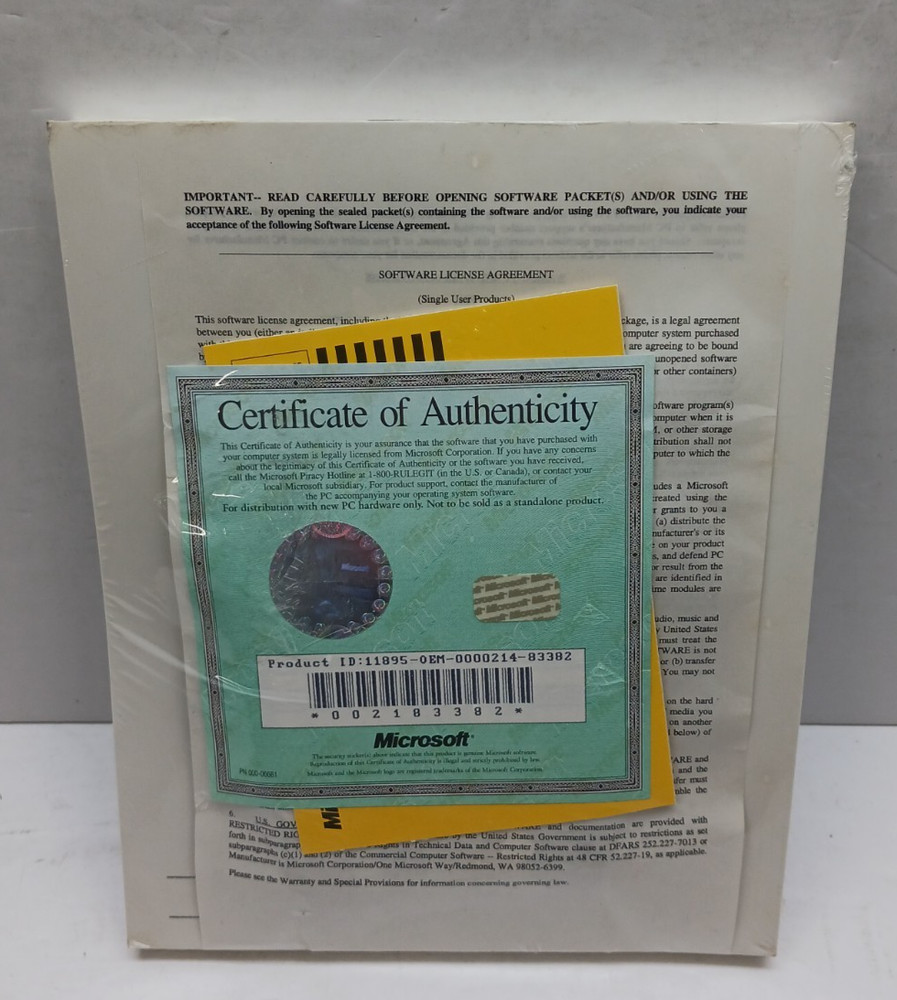 New Microsoft MS-DOS Operating System w/ enhanced tools and Cert of Authenticity