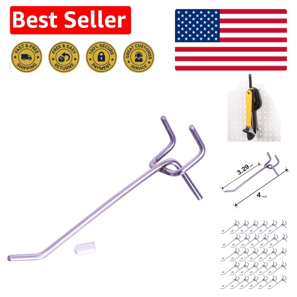 Versatile 30-Piece Silver Pegboard Hooks - 4-Inch Heavy-Duty Storage Solution