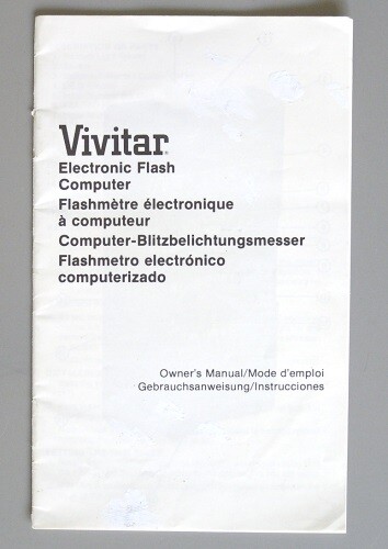 Vivitar Electronic Flash Meter Computer Instruction Manual