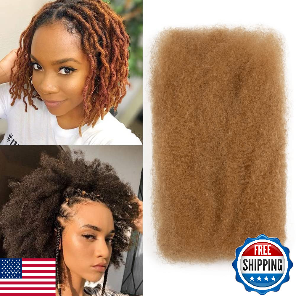 FASHION IDOL Afro Kinky Human Hair for Dreadlock Extensions Loc Repair Braids