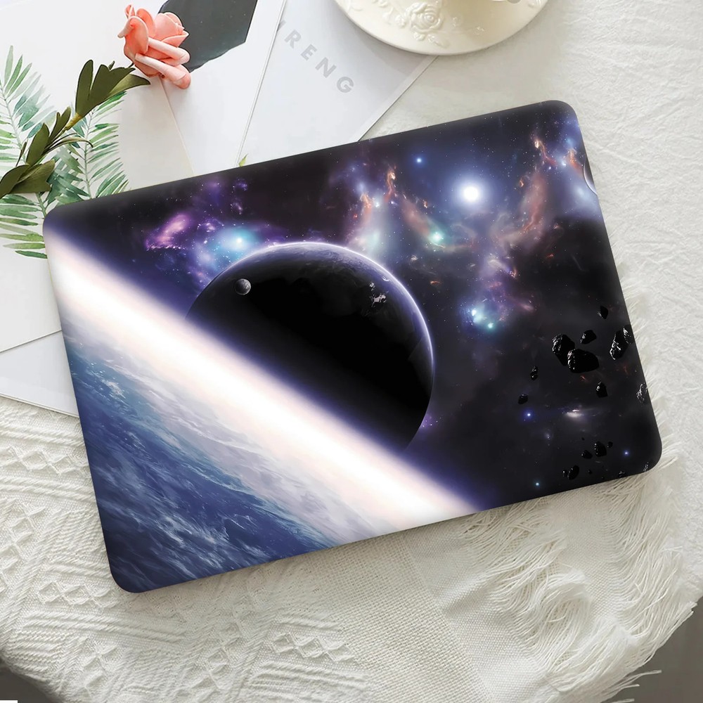 2pcs Space Nebula Galaxy Laptop Sticker Removable Decal Scratch Resistant Case