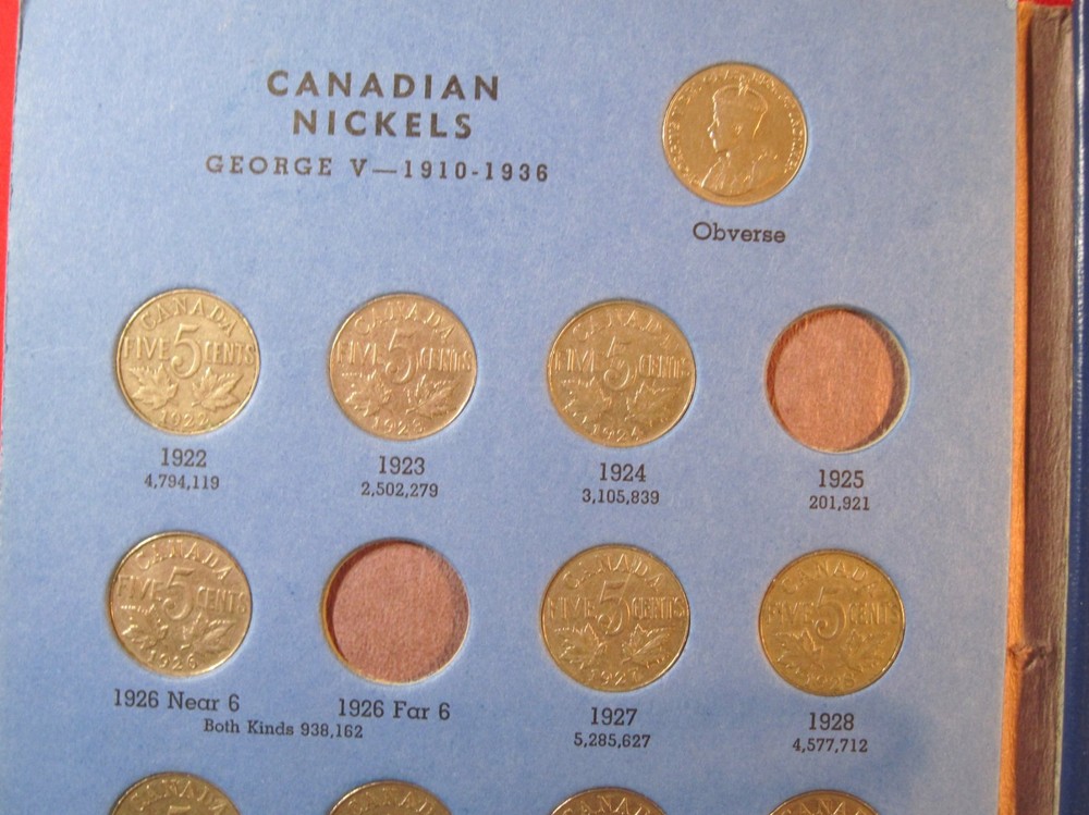 PARTIAL #1+#2 CANADA NICKEL/ 5 CENT COLLECTION  (#352E)
