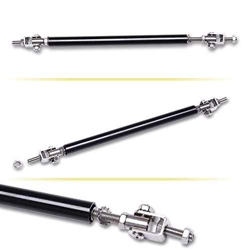 2× Universal Front Bumper Lip Support Adjustable 8"-11" Support Rod Black