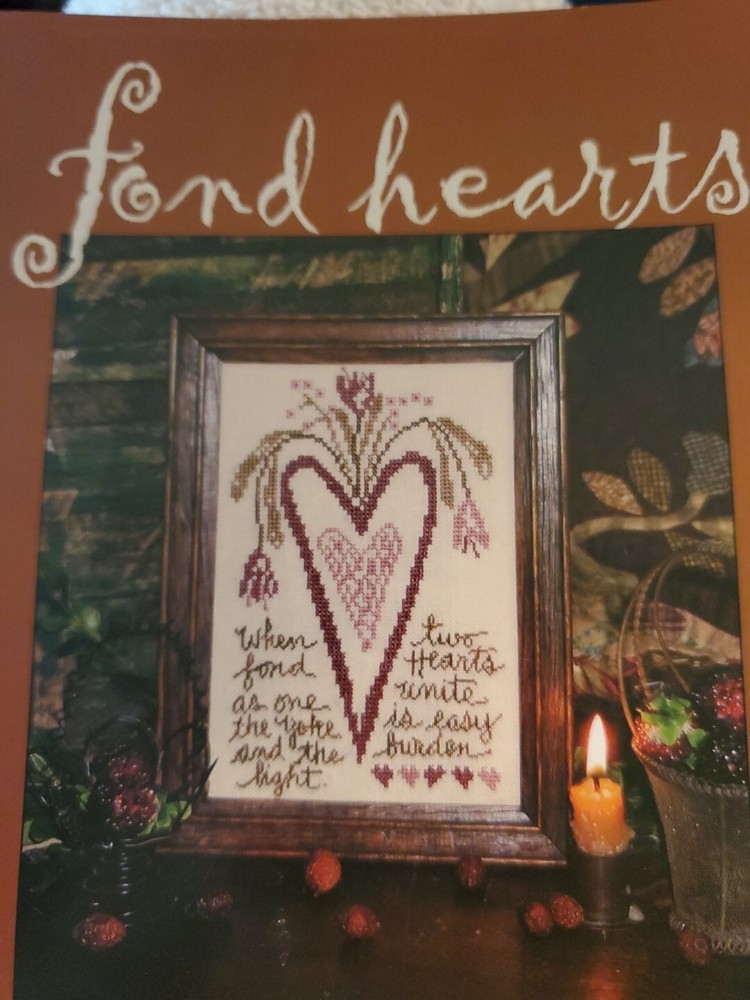 OOP FOND HEARTS SAMPLER BLACKBIRD DESIGNS