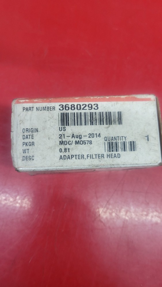 3680293 GENUINE CUMMINS FILTER HEAD ADAPTER NOS
