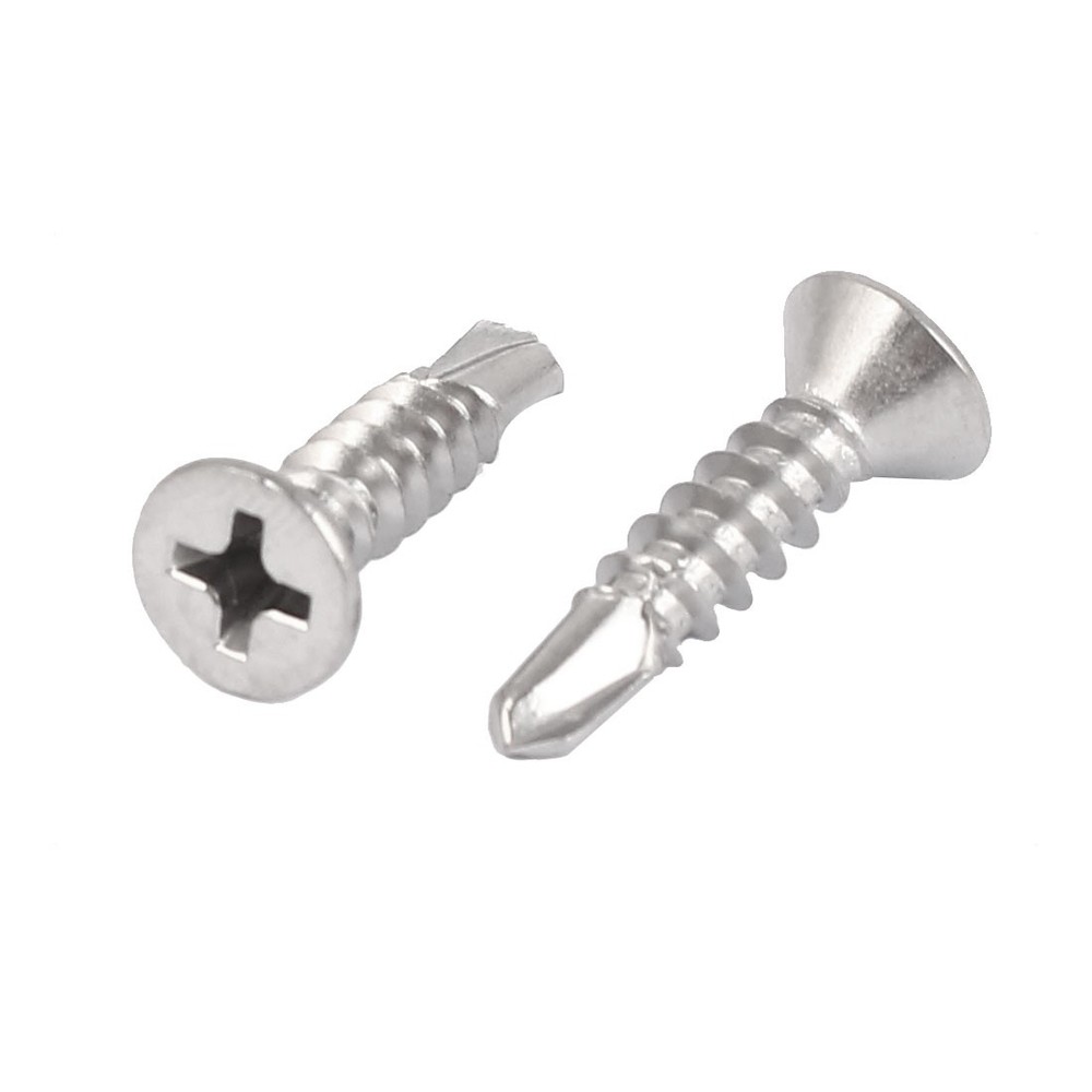 M4.2x19mm #8 Thread Self Drilling Phillips Drive Countersunk Head Screws 50 Pcs