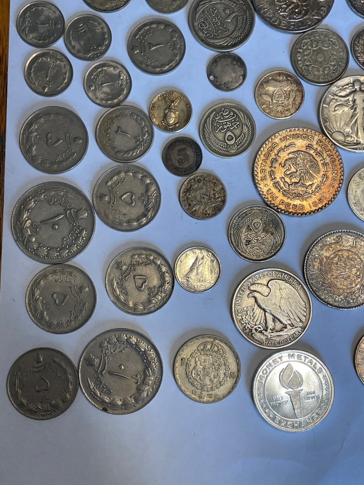 silver coins from around the world