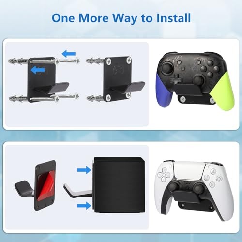 Controller Holders Wall Mount 3 Pack Wall Stands With Non-Slip Pads, Premium