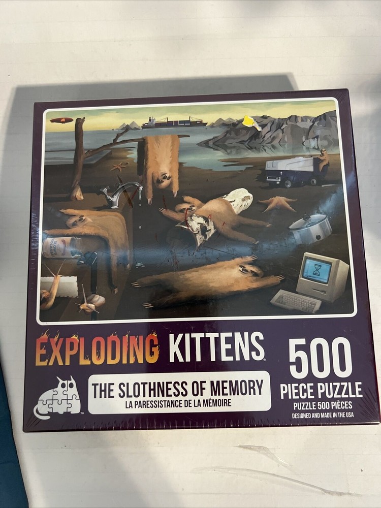 Exploding Kittens Puzzle The Slothness Of Memory 500 Piece Puzzle