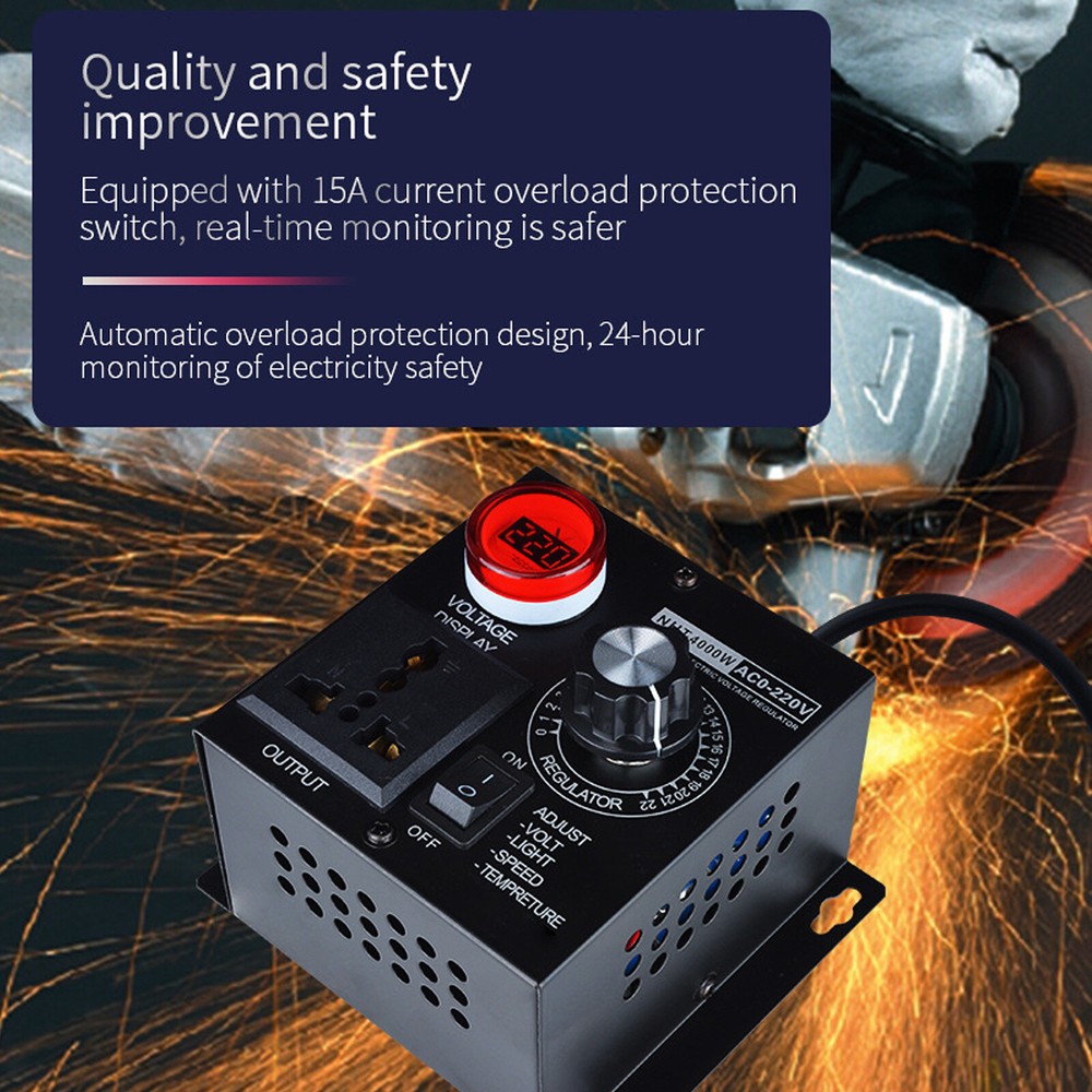 110V~220V 15A Variable Speed Motor Controller 4000W AC Motor Speed Controller