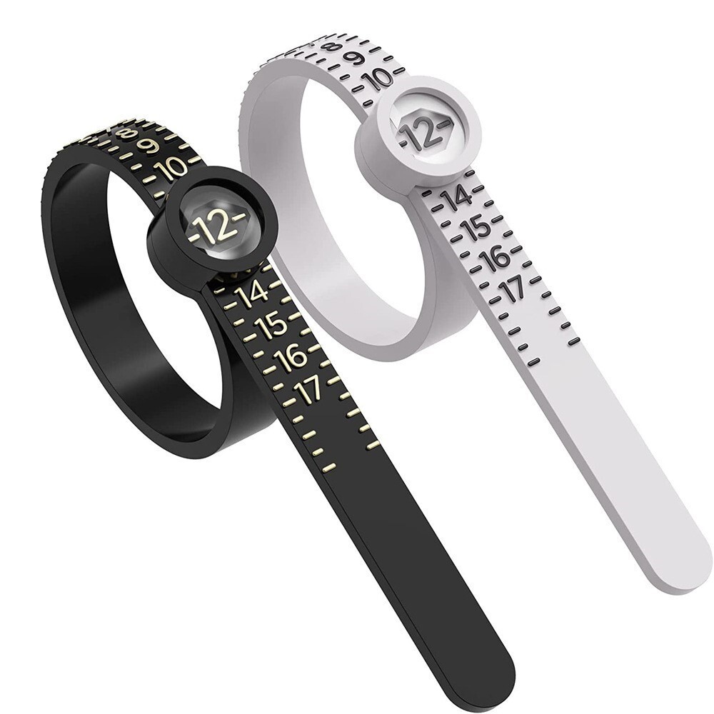 1 Pcs Ring Sizer Measuring Set, Reusable Finger Size Ruler with Magnifying Glass