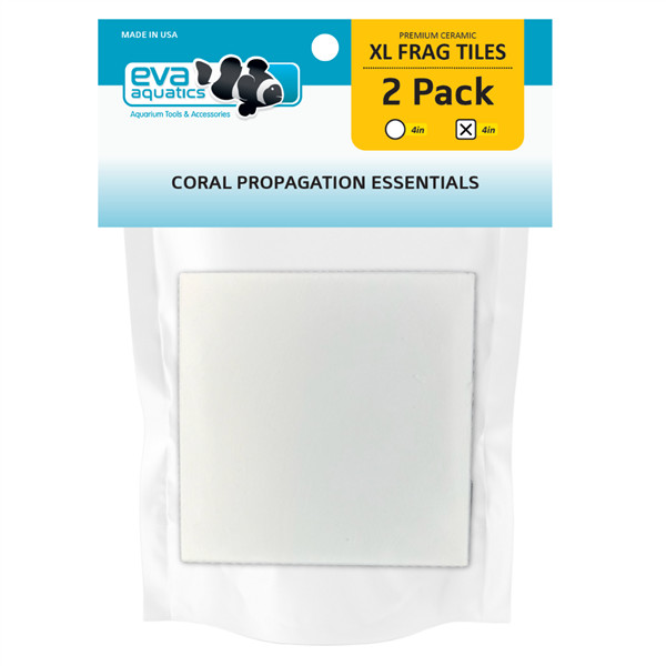 Ceramic Frag 4" Square Tile - 2 Pack - White