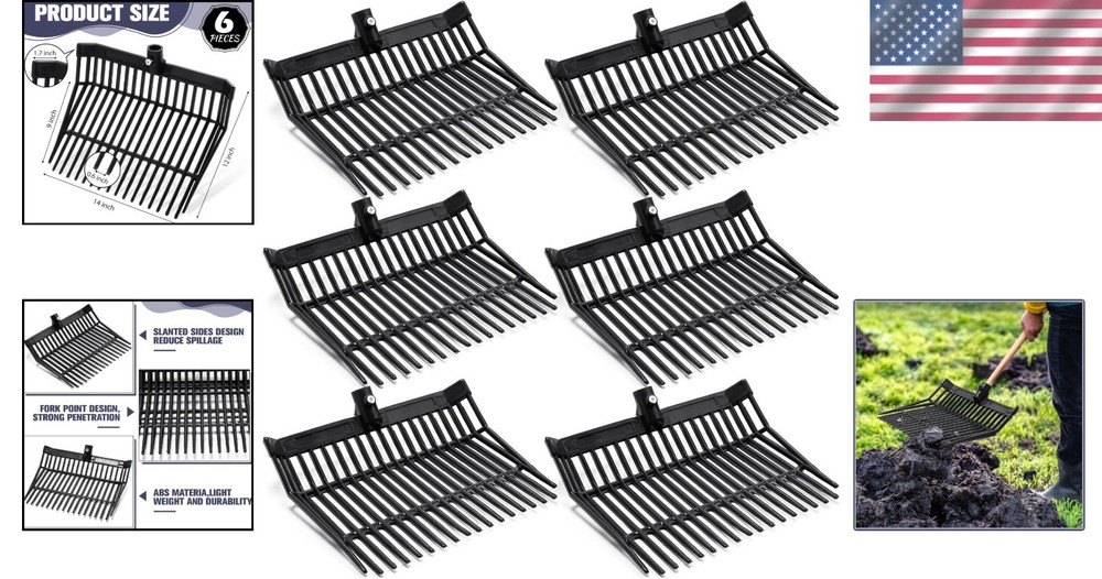 Efficient Slanted Pitchfork Replacement Heads - Quick Cleanup for Farmers