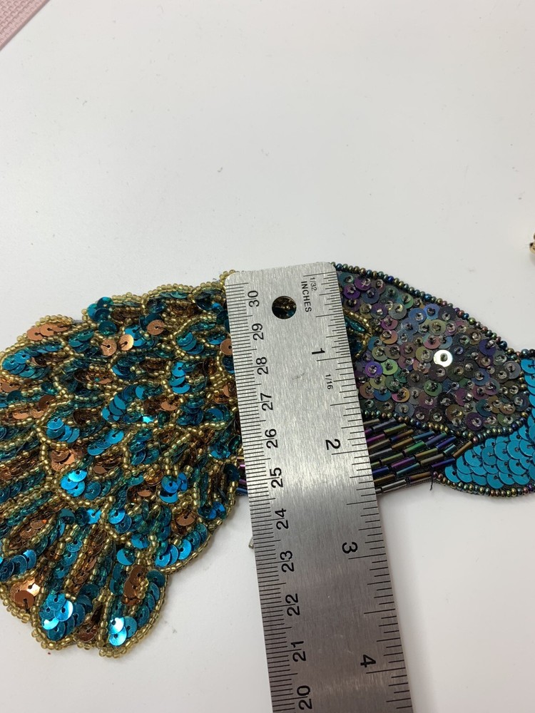 Sequence/Beaded Applique ELEPHANT PEACOCK BIRD