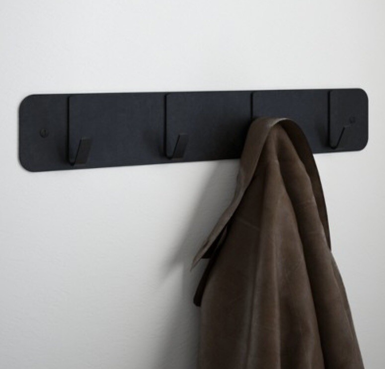 Project 62 Semplice Decorative Hook Rail Wall Hanger Black 4 Hooks