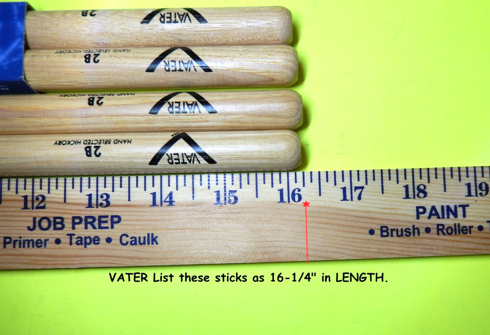 VATER 2B NYLON TIP Drumsticks, TWO PAIR