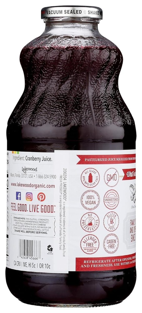 Pure Cranberry Juice, 32 oz