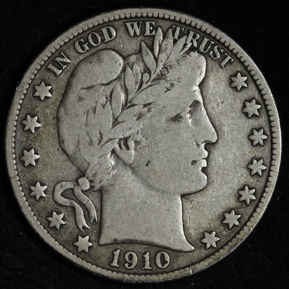 1910-S Barber Silver Half Dollar VF E373 UGMT