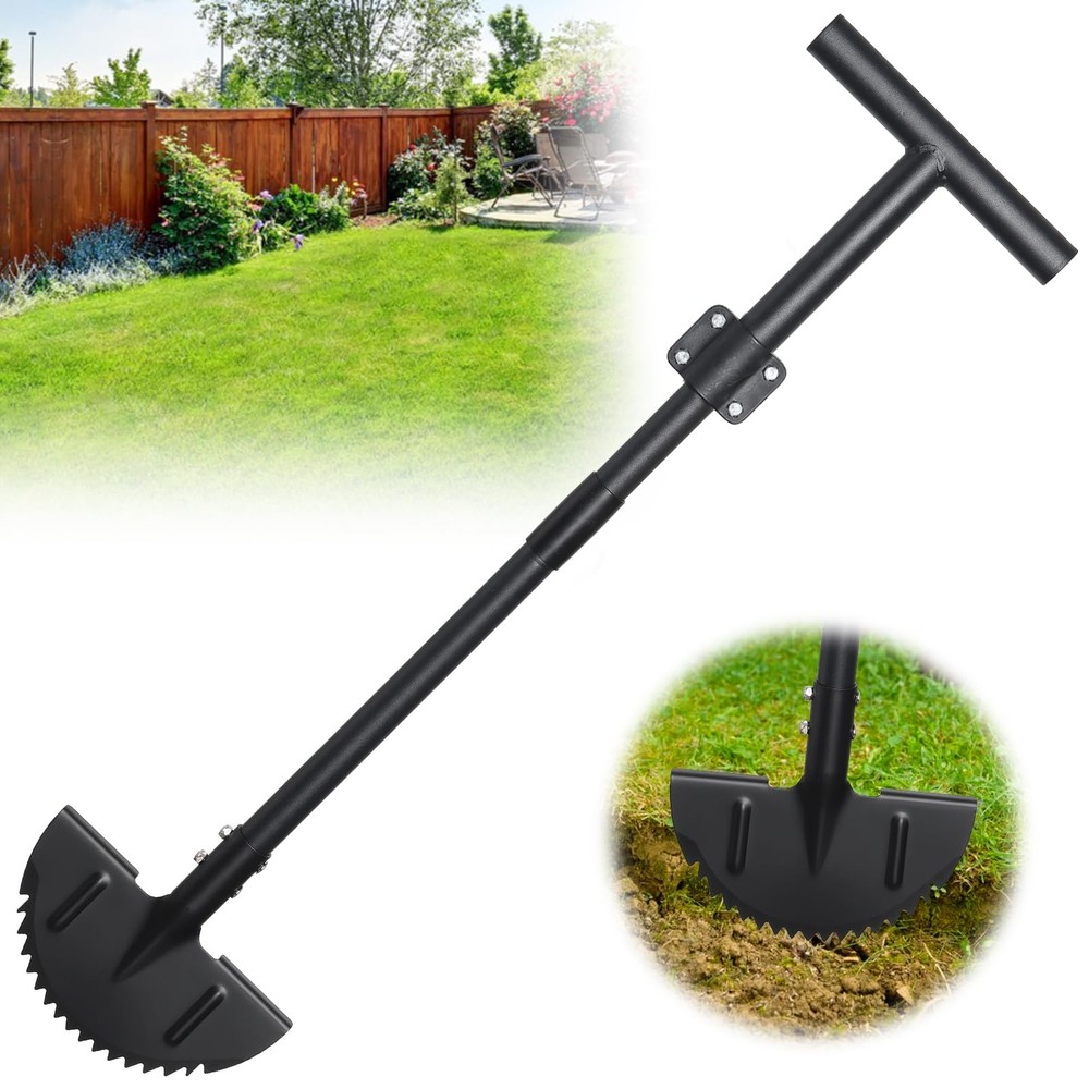 Edger Lawn Tool, Sharp Saw-Tooth Half Moon Hand Lawn Edging Tool for Landscap...