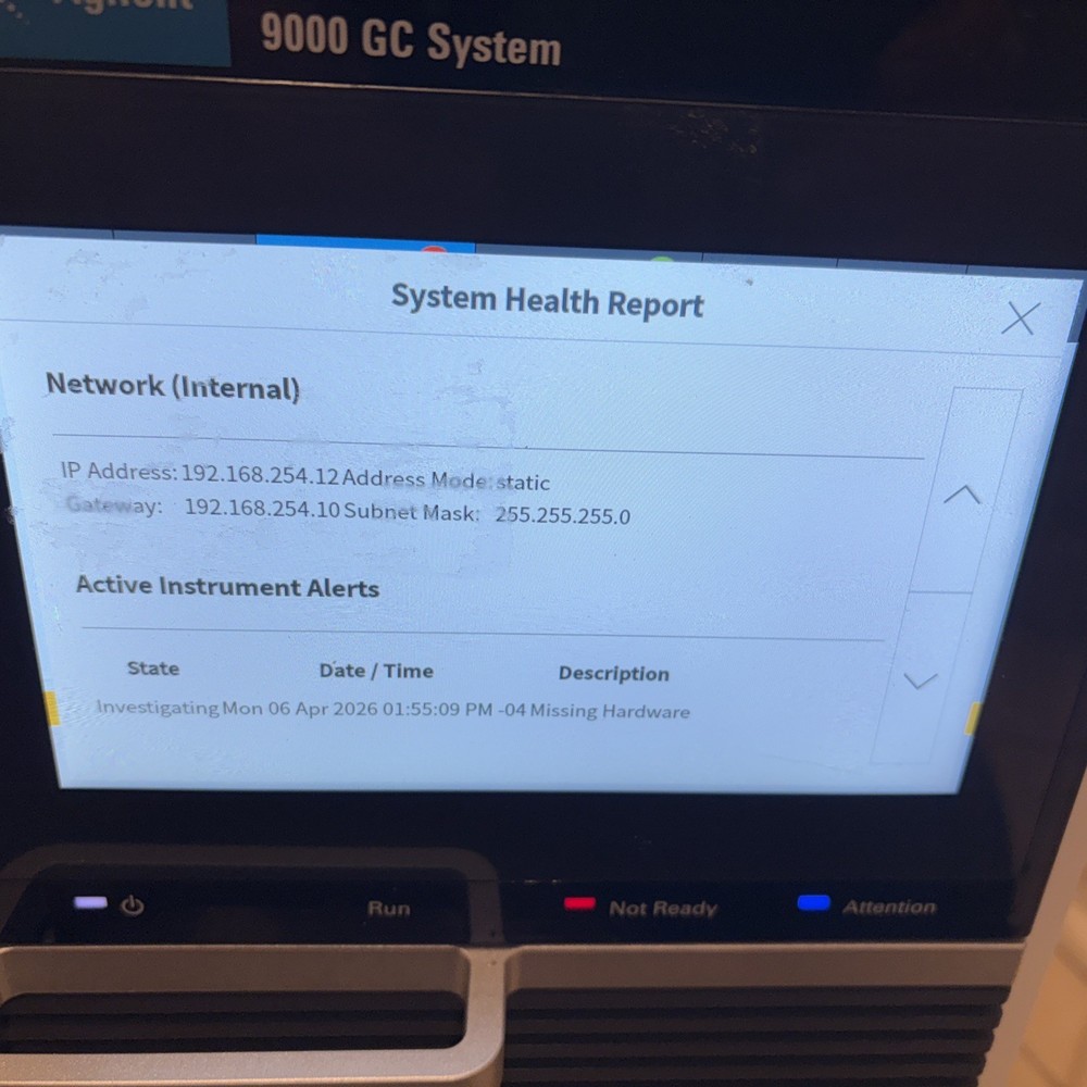 Agilent Intuvo 9000 GC System / Missing Hardware