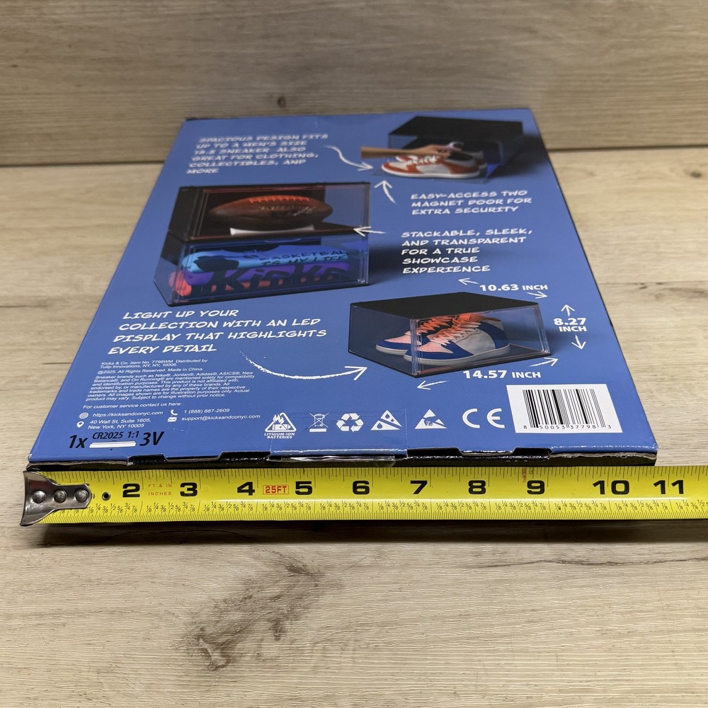 2 Pack Kicks & Co. Stackable LED Sneaker Storage Boxes Display Case USB Powered