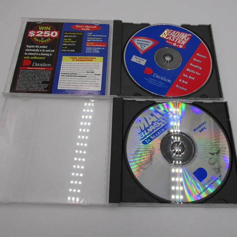 Davidson Math Blaster and Reading Blaster Educational CD-Rom Computer Games