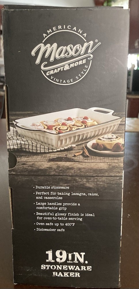 Mason Craft & More 19" Stoneware Baker – Durable & Stylish Bakeware