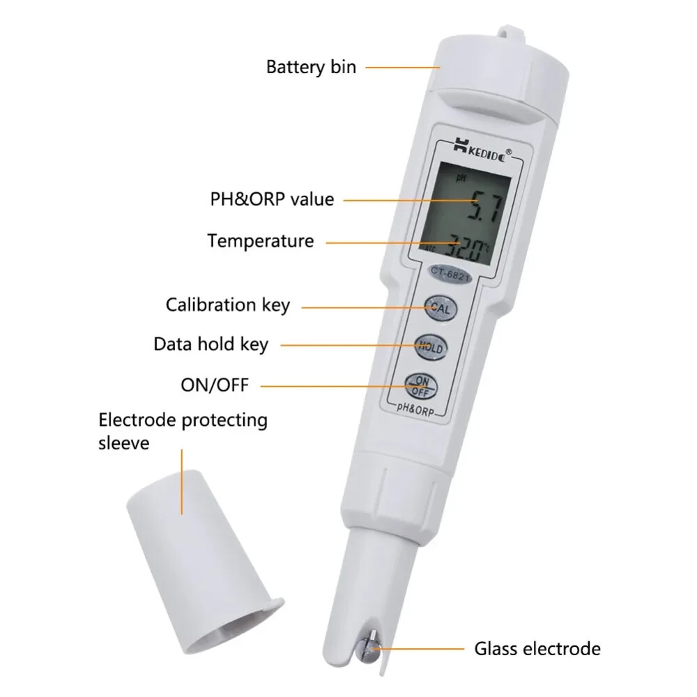 CT-6821 Automatic Tool Digital PH Meter Waterproof PH & ORP Meter Portable Pen