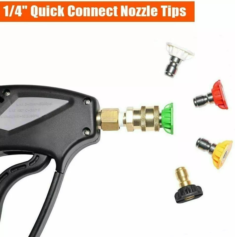 5-Piece 1/4 Pressure Washer Nozzle Tips High-Performance Spray Set