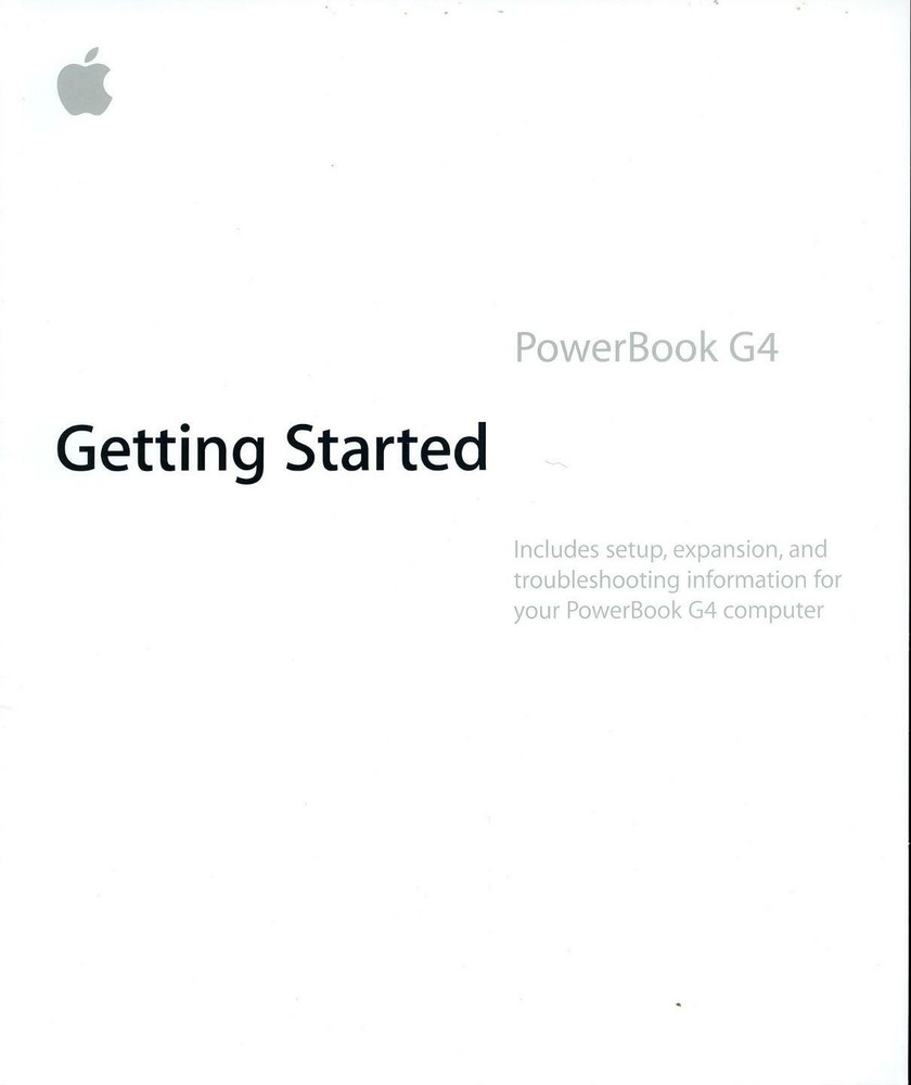 Dealer Dave Computer MAC, 2003 MANUAL, PowerBook G4 GETTING STARTED, NO SOFTWARE