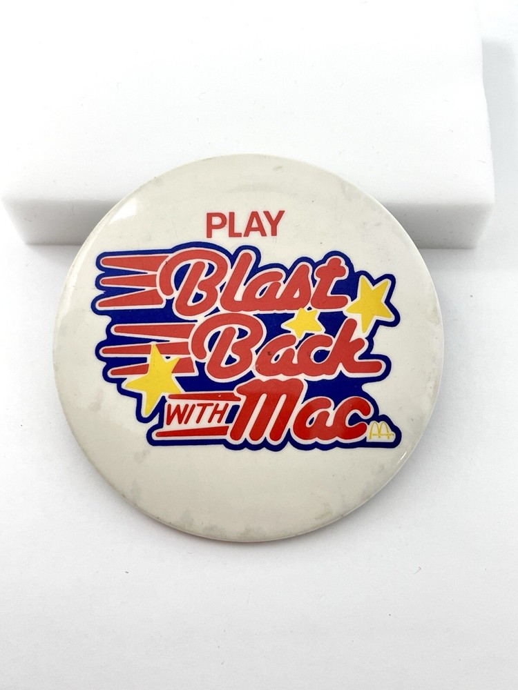 1980's McDonald's Blast Back With Mac 3" Pinback Button