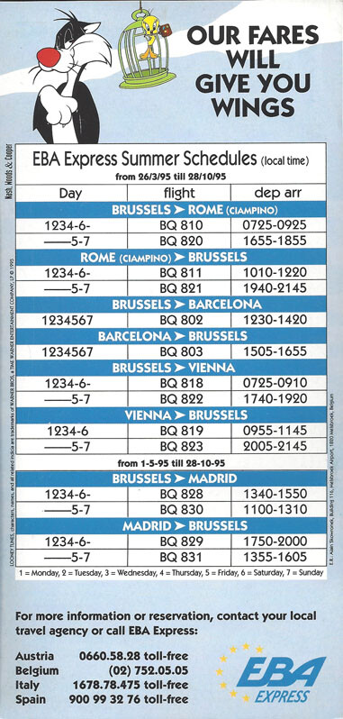 EBA Express system timetable 3/26/95 [1091] Buy 4+ save 25%