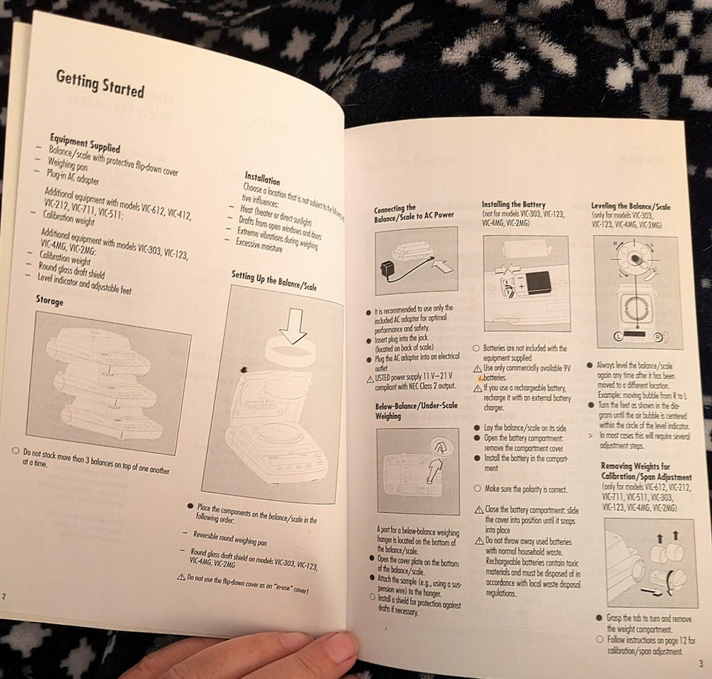 Acculab Vicon Electronic Scale/Balance OPERATING INSTRUCTION MANUAL 2007