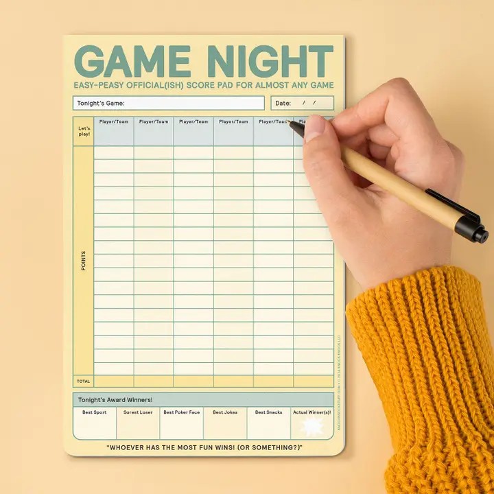 Knock Knock Game Night Notepad