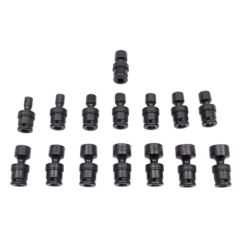 Universal Joint Socket Set, 15-Piece 3/8" Socket Set, Swivel Socket Set