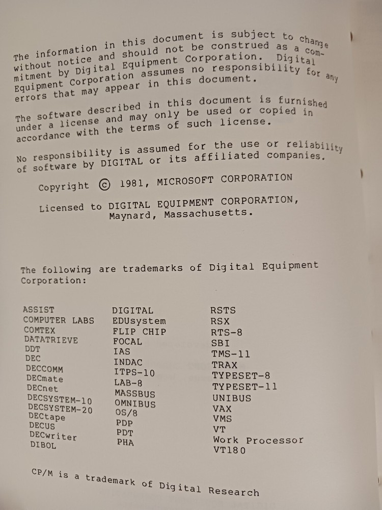 MBASIC VT180 V5.21: BASIC-80 Reference Manual, Getting Started with MBASIC VT180