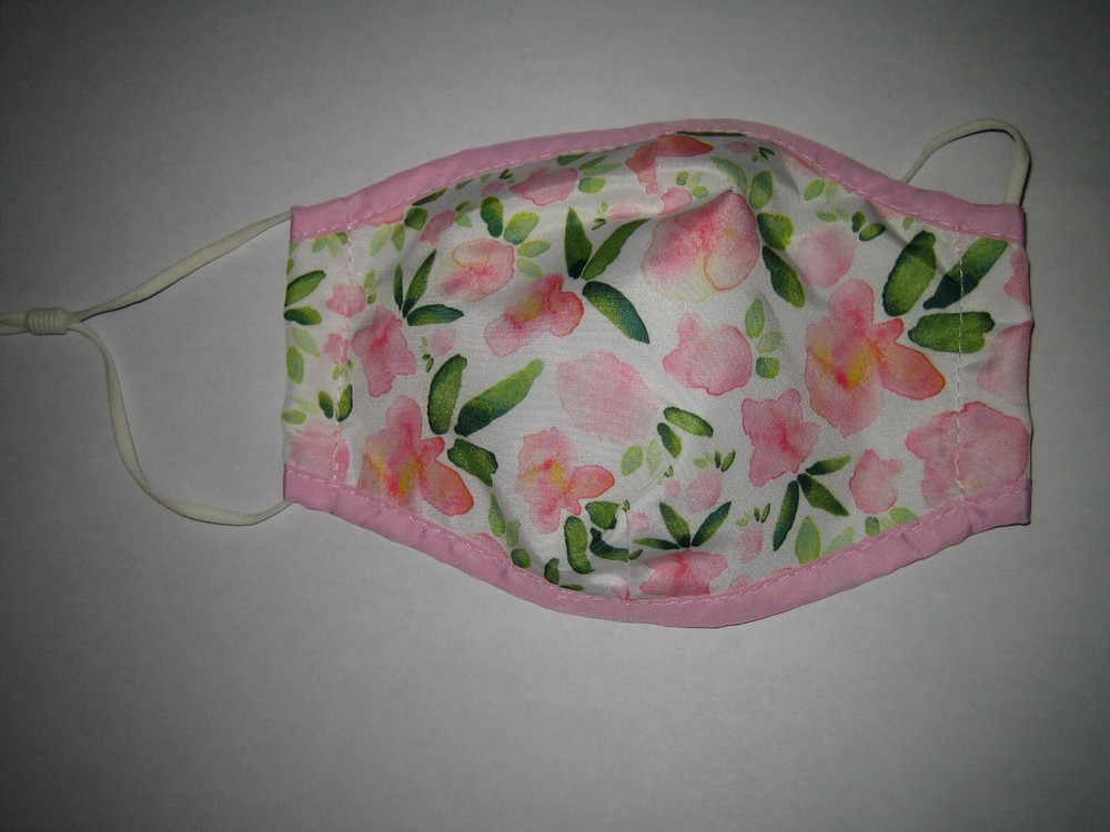 Pink Floral Adjustable Mouth/Mask. New.