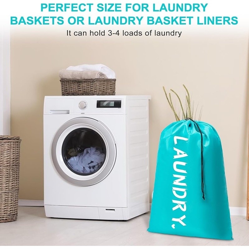 Large Laundry Bags Travel Drawstring Closure Durable Nylon Multiuse Storage Bag