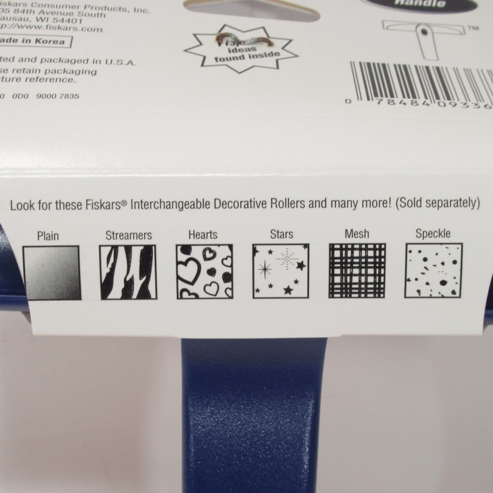 Brayer Backgrounds Roller Handle for Interchangeable Ink Pattern Rollers Fiskars