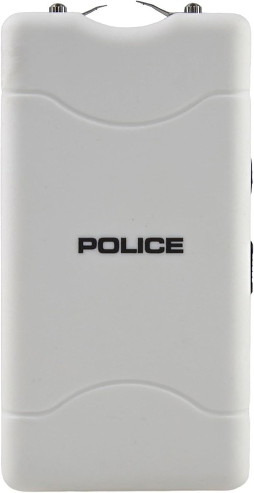 POLICE Stun Gun 800 Mini Rechargeable with LED Flashlight White